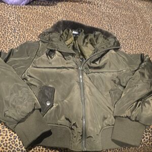 Fashion Nova Kids Olive Puffer Jacket